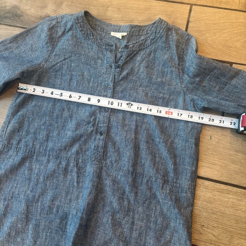 Eileen Fisher Hemp Organic Cotton Chambray Tunic Petite Small Sustainable Top - Picture 7 of 11